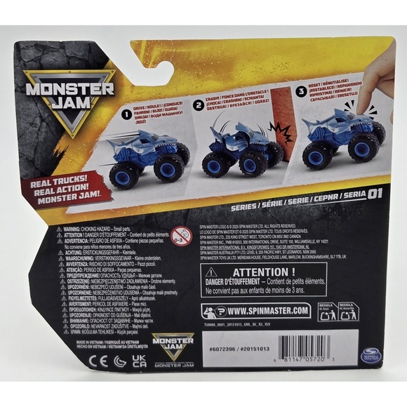 Spin Master Monster Jam 2025 Smash & Bash‎ Megalodon Series 01 Truck New Diecast - Picture 6 of 8